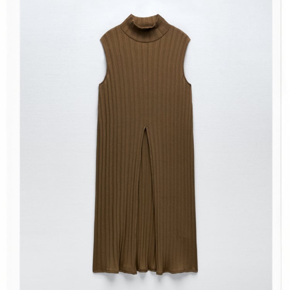 Zara new flared ribbed knit L top and S trouser - Picture 7 of 8